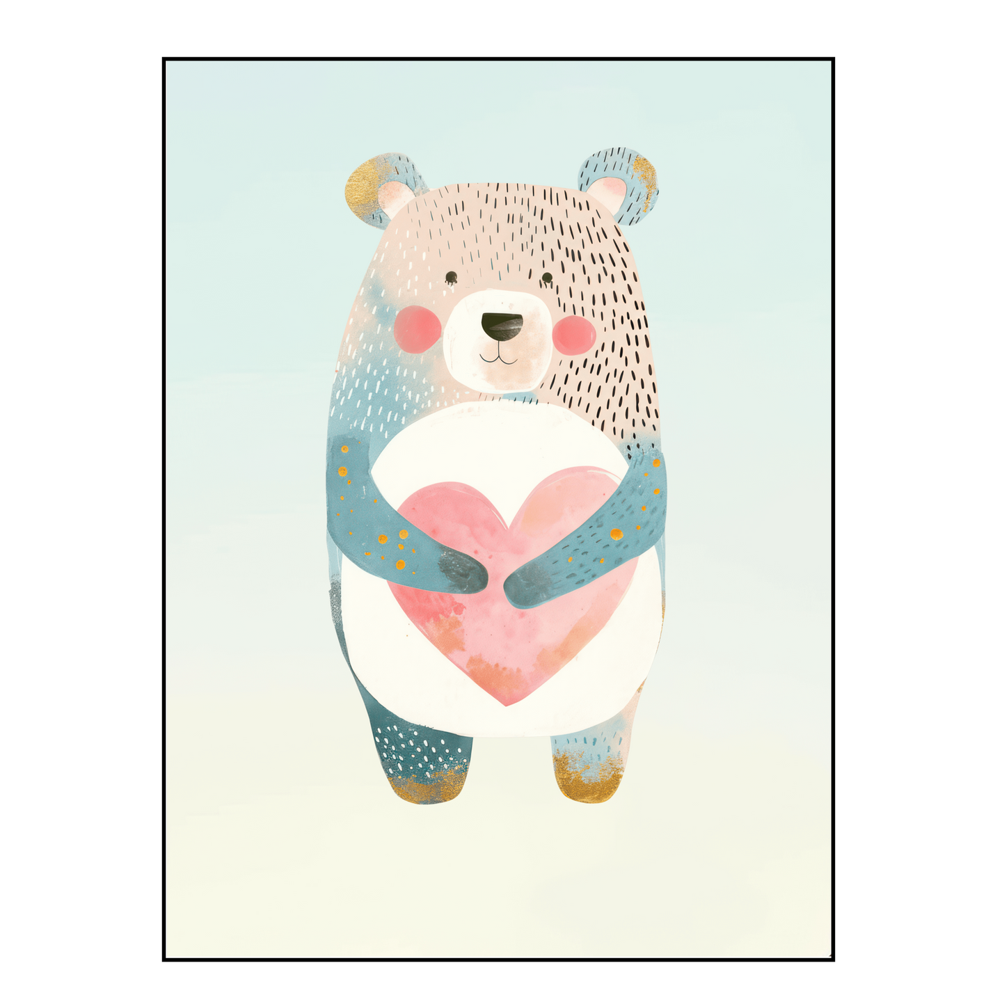 Bear With A Heart Poster