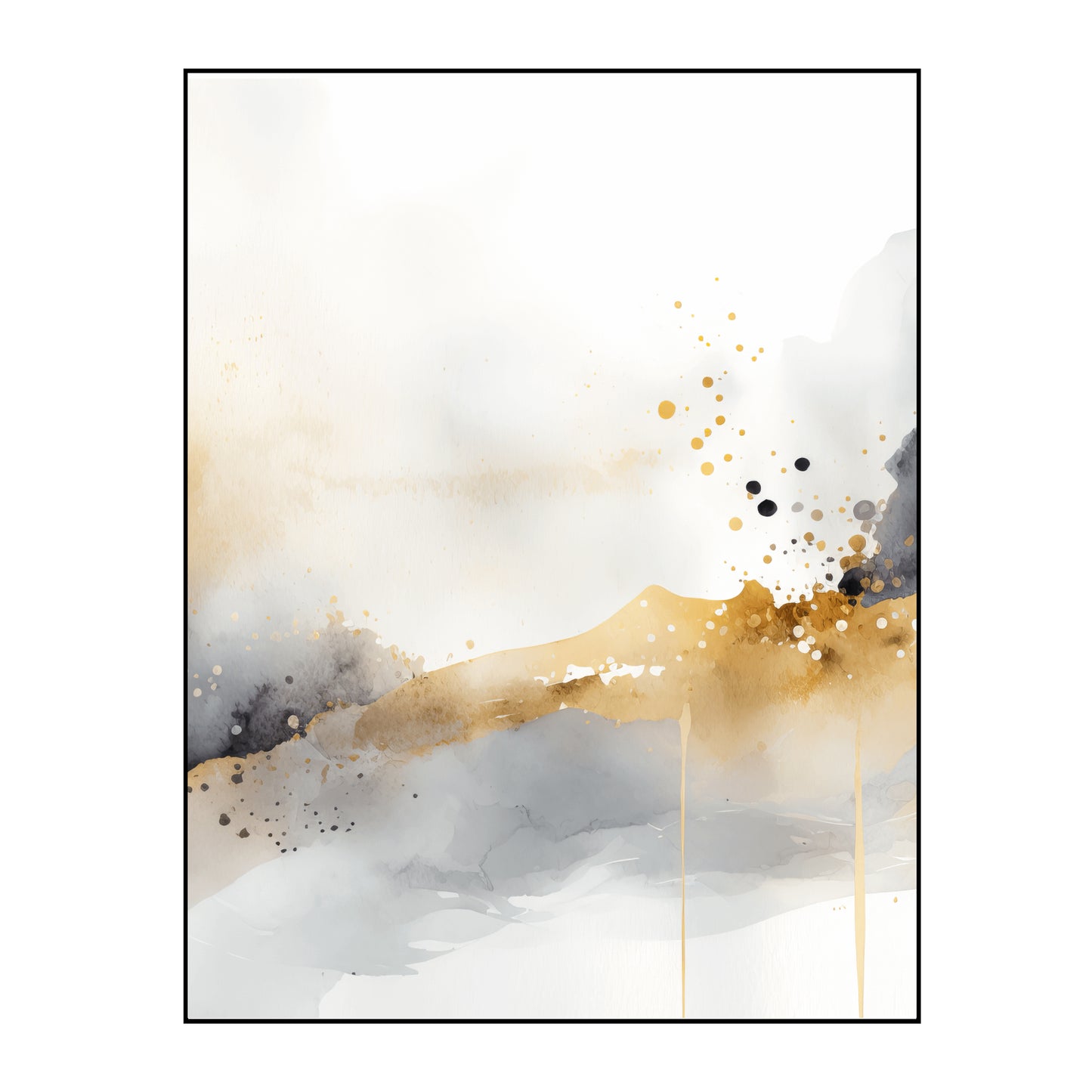 Watercolor Gold Black Poster