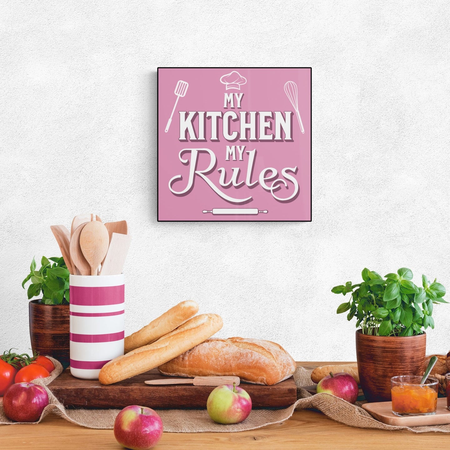 My Kitchen My Rules Pink Poster