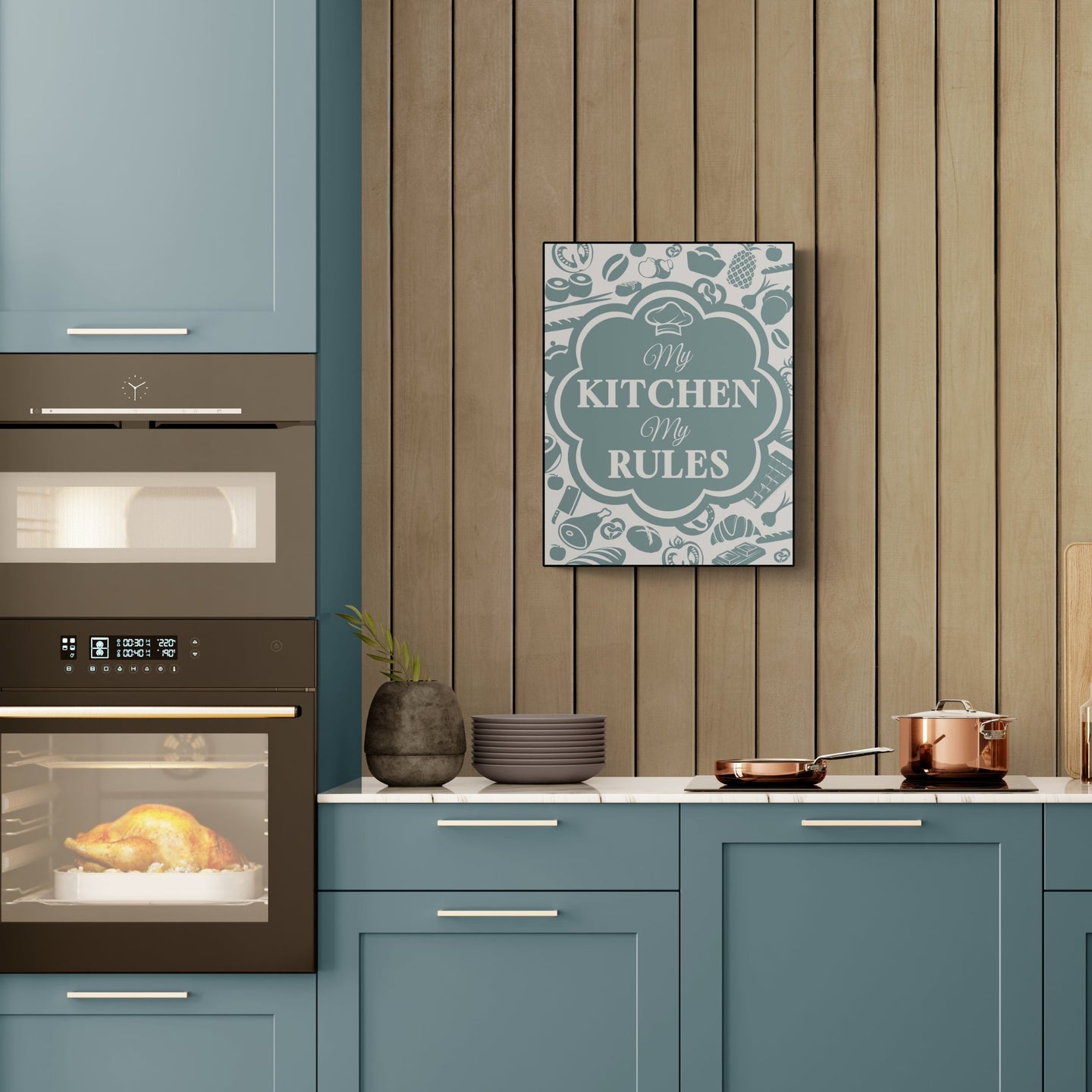 My Kitchen My Rules Green Poster