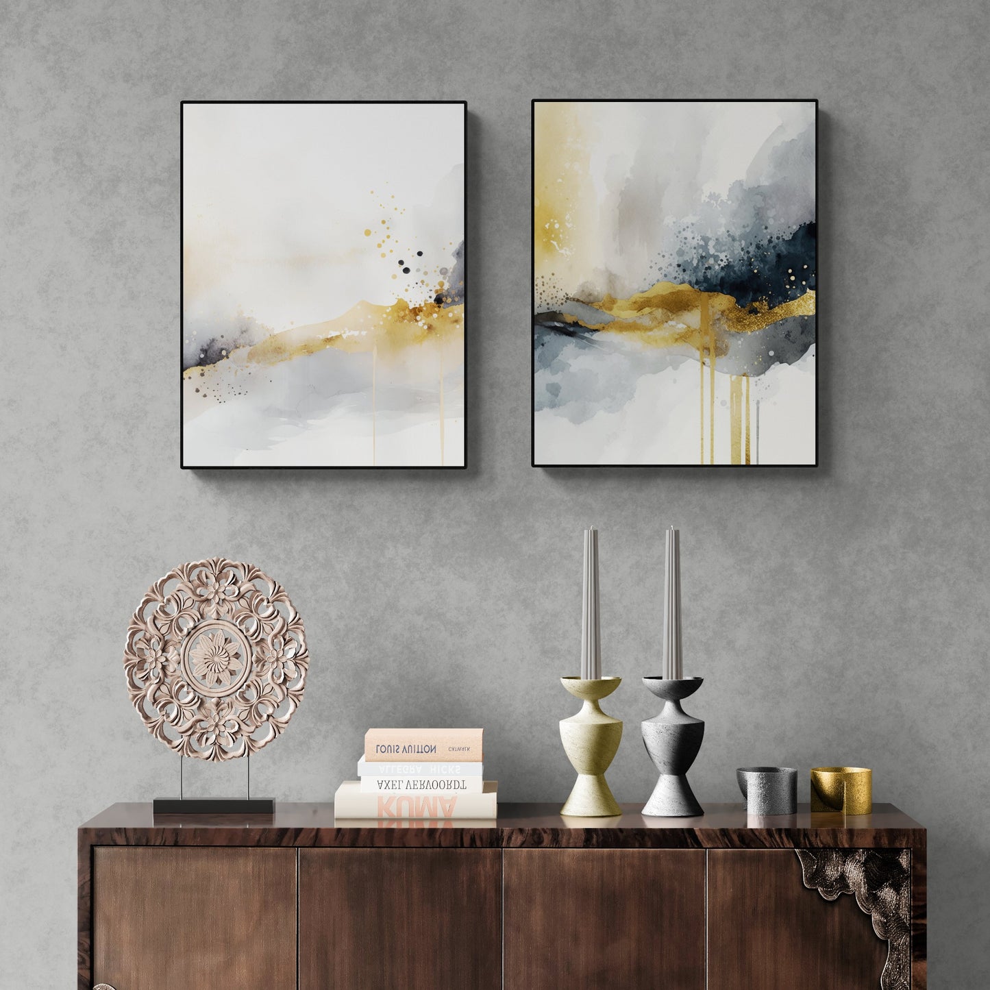 Watercolor Gold Black Poster