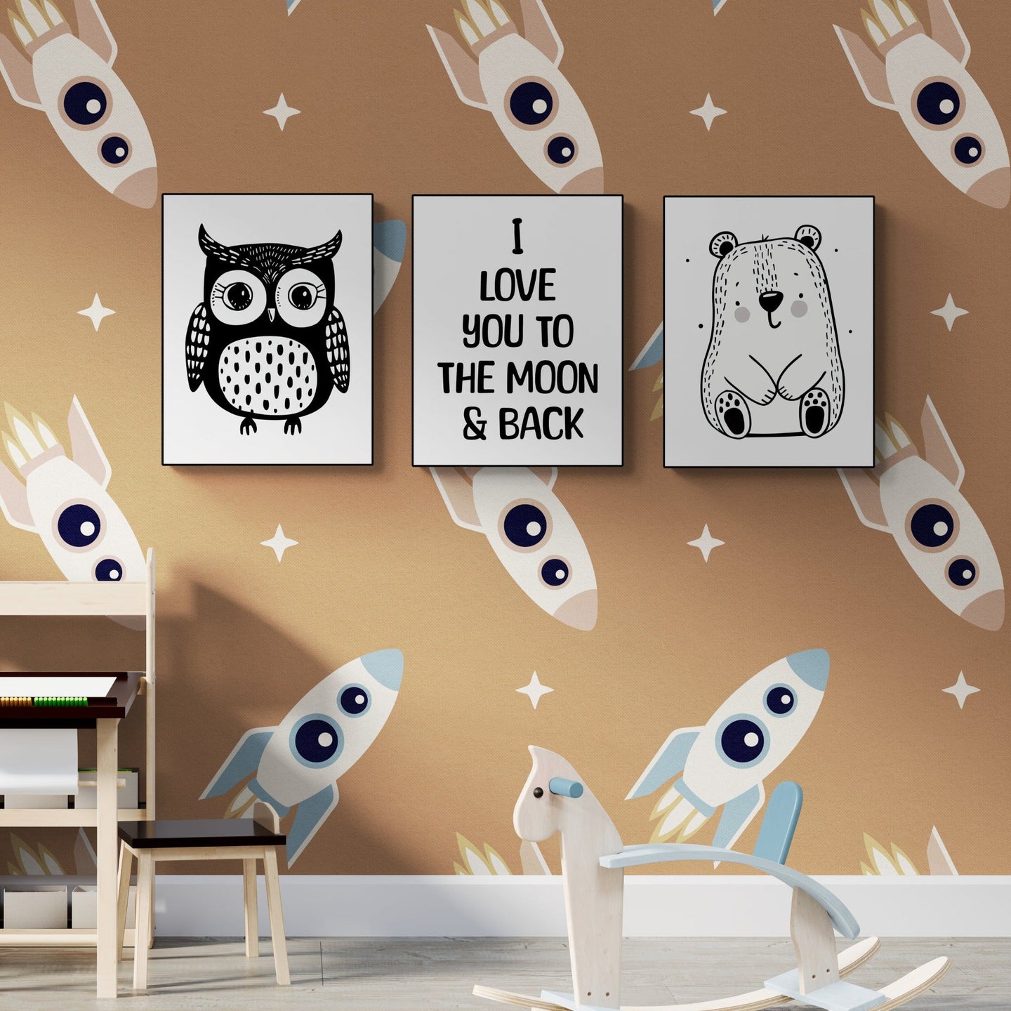 Owl Black and White Poster